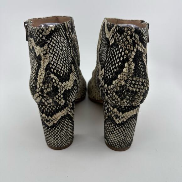 Loeffler Randall Faux Snakeskin Ankle Boots WMN US6.5 Block Heel Zippered Bootie - Picture 5 of 6